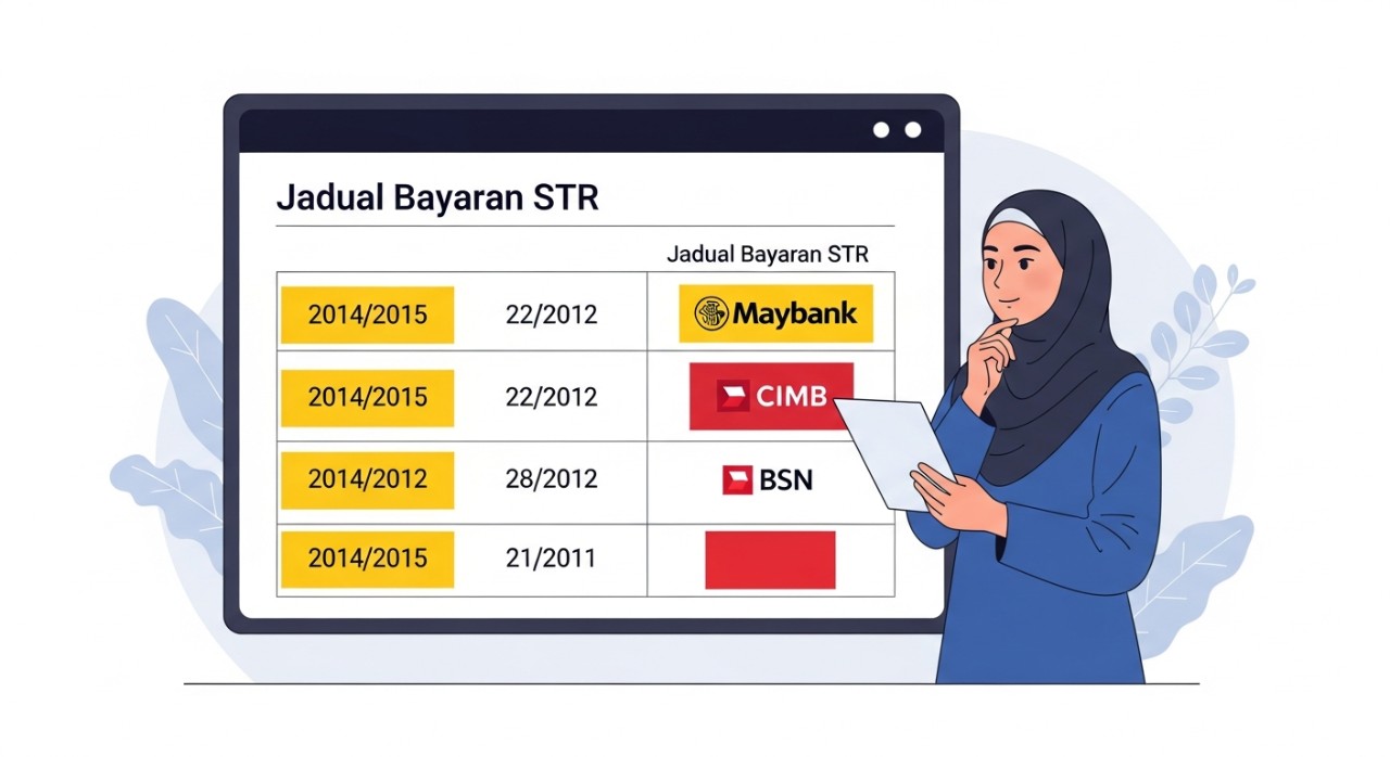 jadual bayaran str mengikut bank