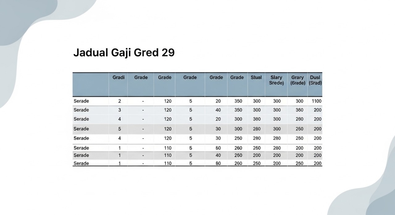 jadual gaji gred 29